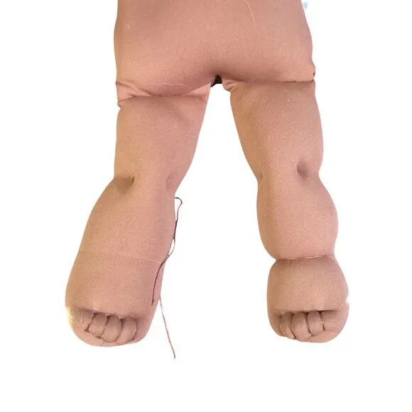 Vintage 2004 Cabbage Patch Kids 18" Doll With Black Yarn Hair Brown Eyes & Strip - Picture 7 of 10